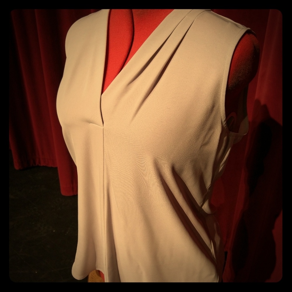 Calvin Klein Callia V-Neck Blouse Light Grey